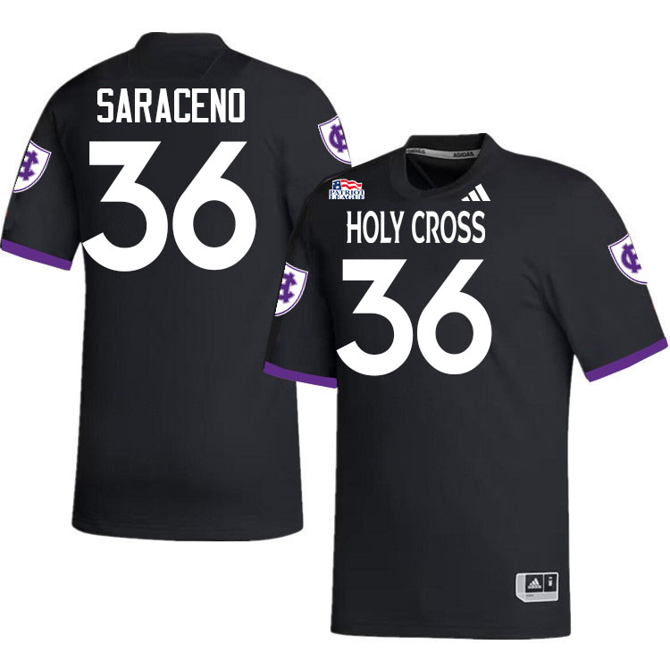 Holy Cross Crusaders #36 Owen Saraceno College Football Jerseys,Uniforms-Black